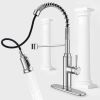 Kitchen Faucet - Spring Kitchen Sink Faucet with 3 Modes Pull Down Sprayer, Single Handle&Deck Plate for 1or3 Holes, 360¬∞ Rotation, Spot Resist Stain