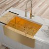 30 Gold Farmhouse Sink - 30 Inch Kitchen Sink Stainless Steel 16 gauge Apron Front Kitchen Sink