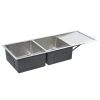 Handmade Kitchen Sink with Strainer Stainless Steel