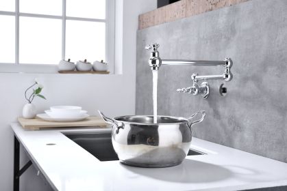 Pot Filler Faucet Wall Mount (Color: as Pic)